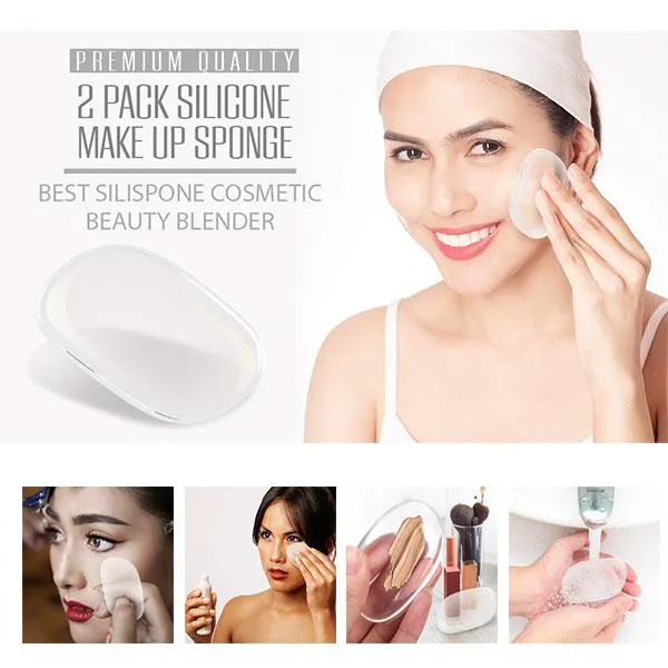 2 Piece Clear Silicone Makeup Sponge