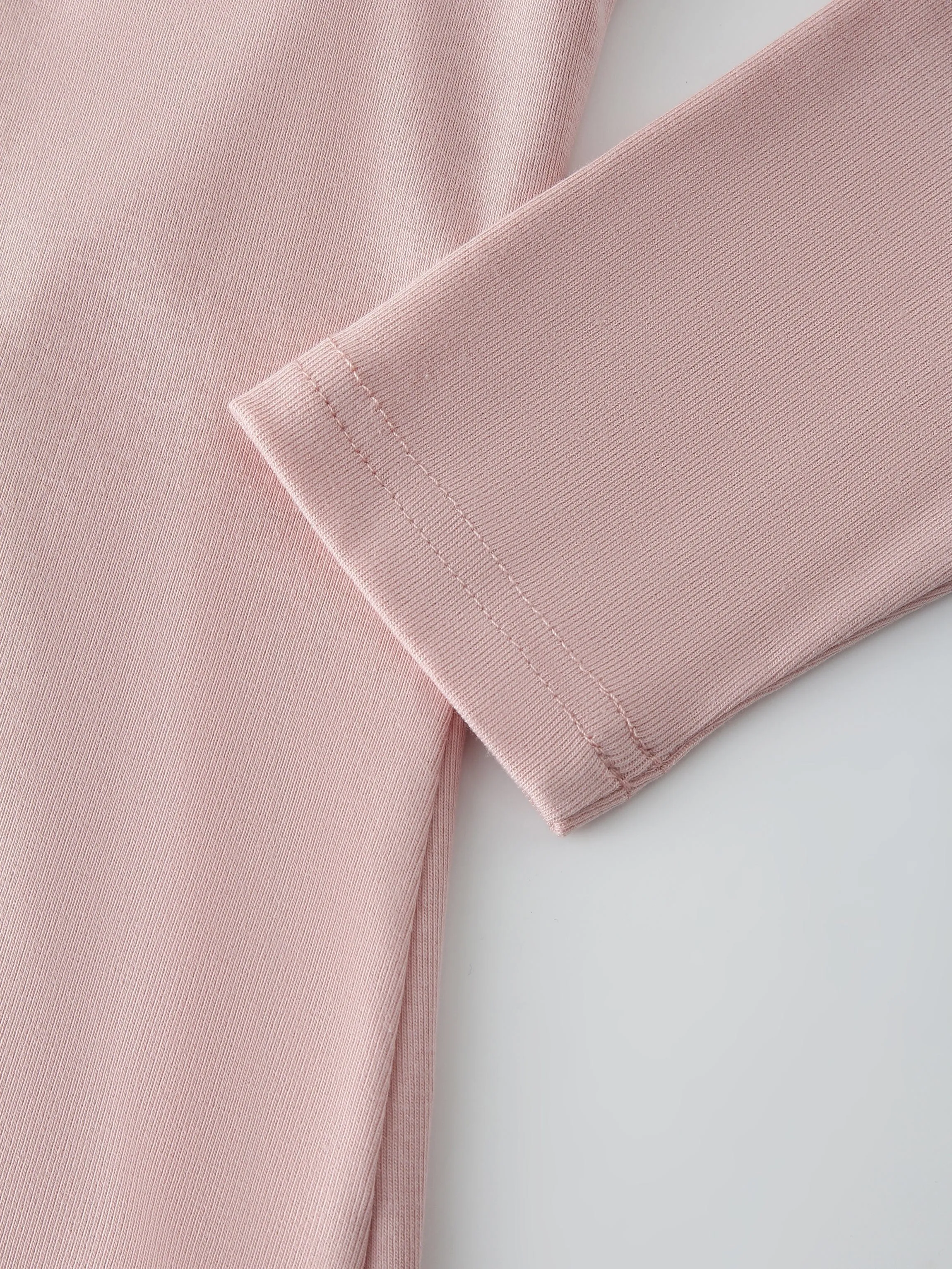 Basic High V Tee LS-Blush