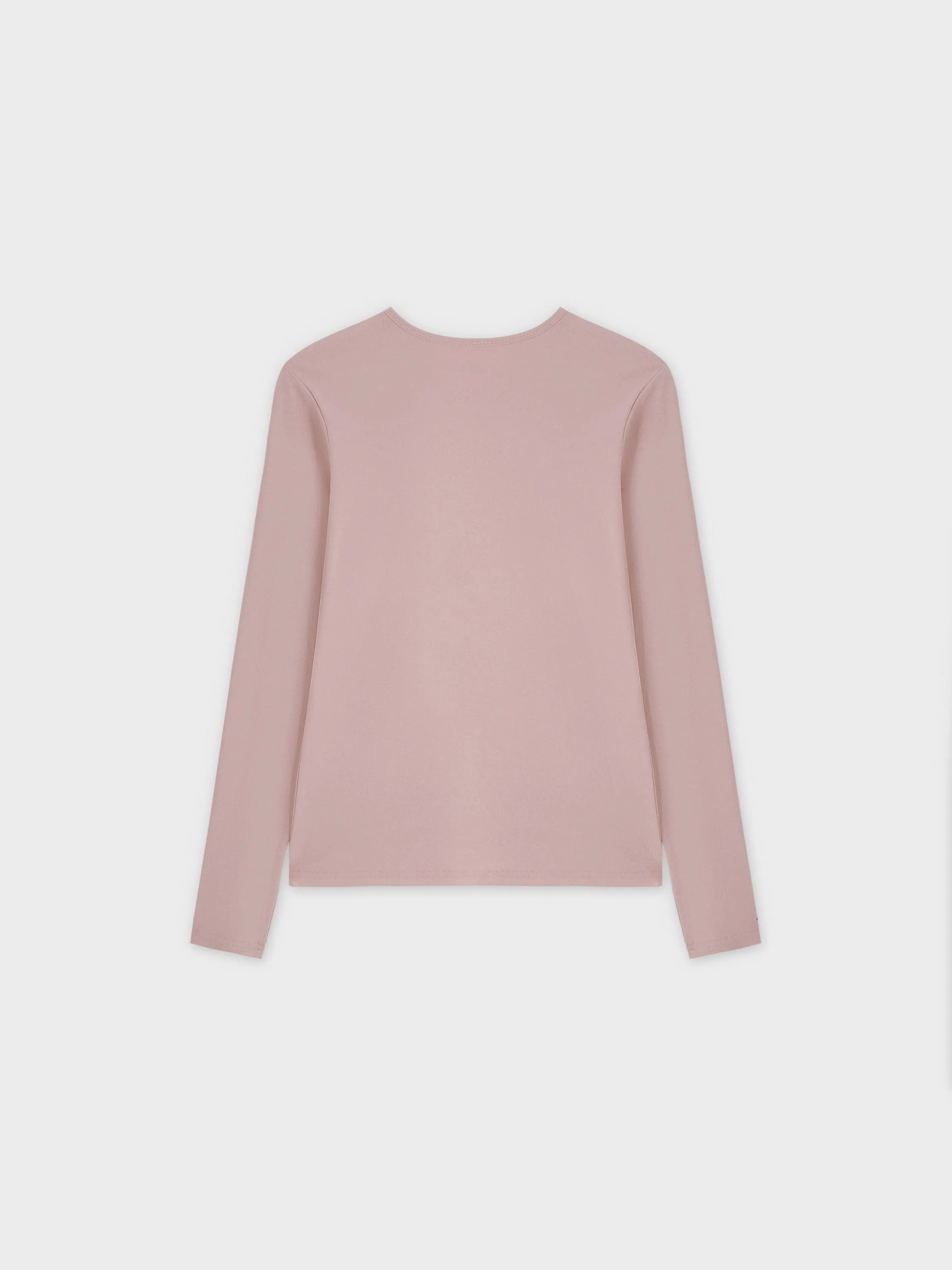 Basic High V Tee LS-Blush