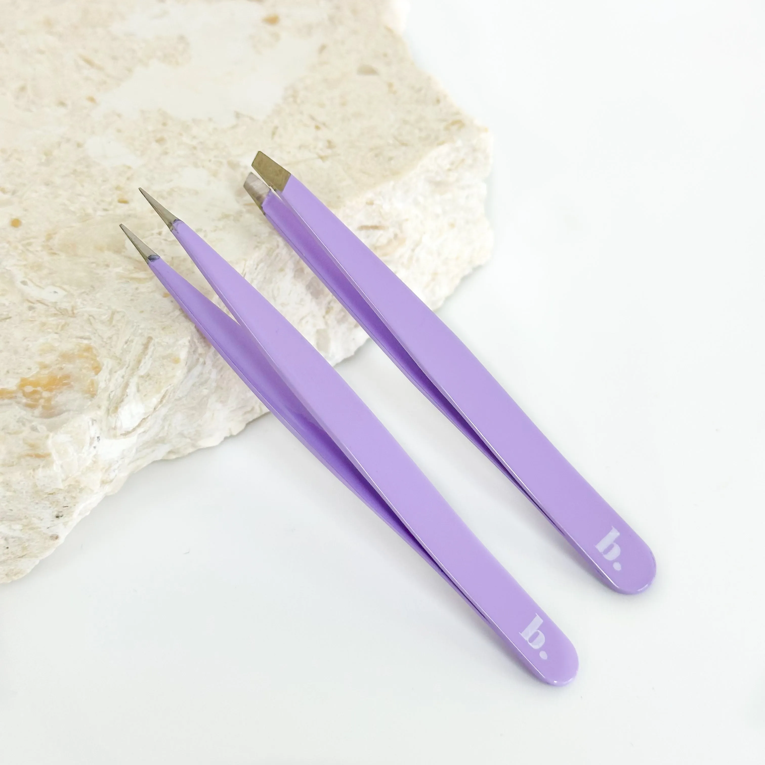 Bella Beauty Pro - Capri Purple Tweezer SET (Pointed   Slanted)