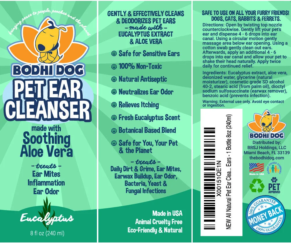 Bodhi Dog Ear Cleaner Solution for Dogs and Cats | Aloe Vera Cleaning Treatment for Ear Treatment | Gentle Cleanser for Ears | Made in USA