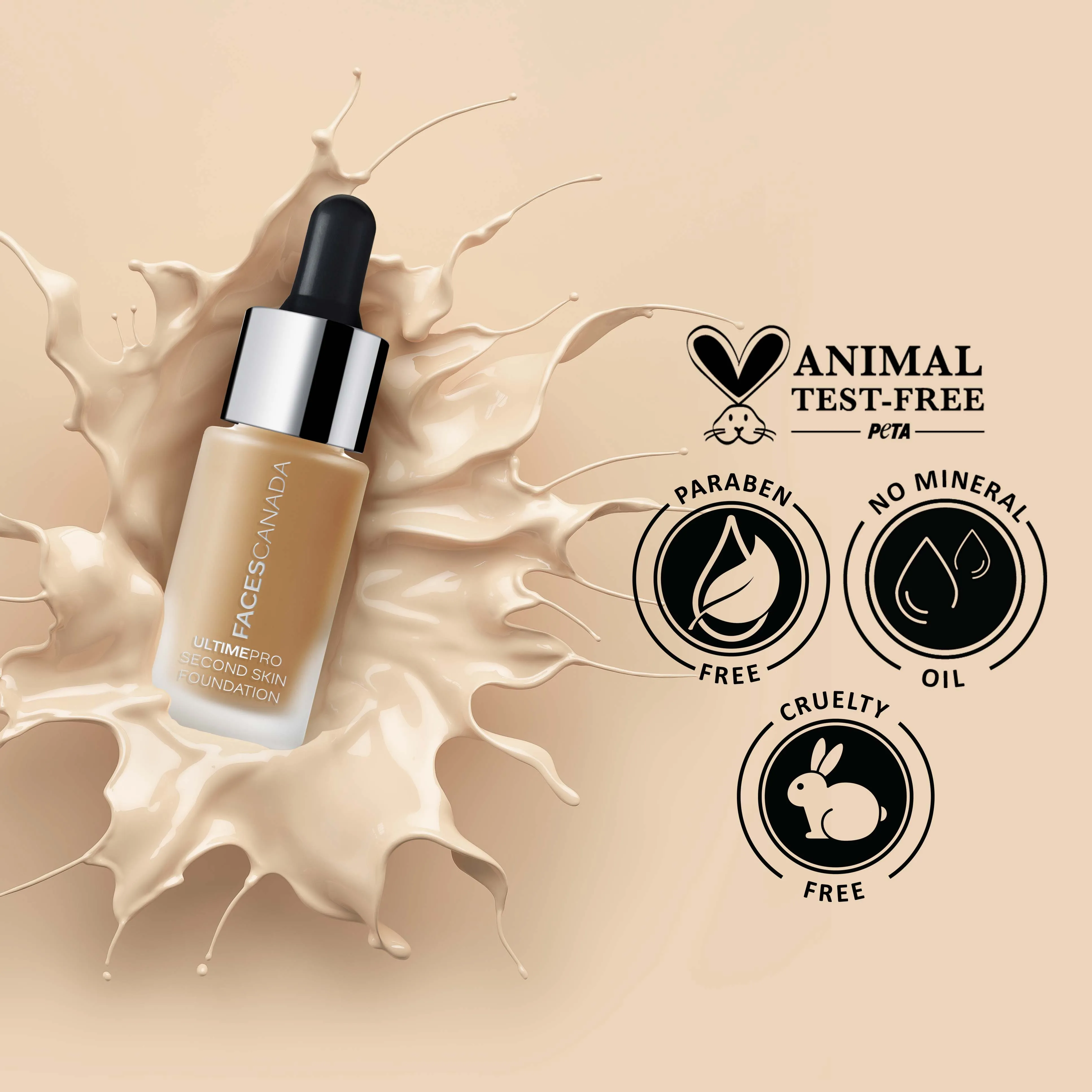 Faces Canada UltimePro Second Skin Foundation Golden Beige 032 (15 ml)