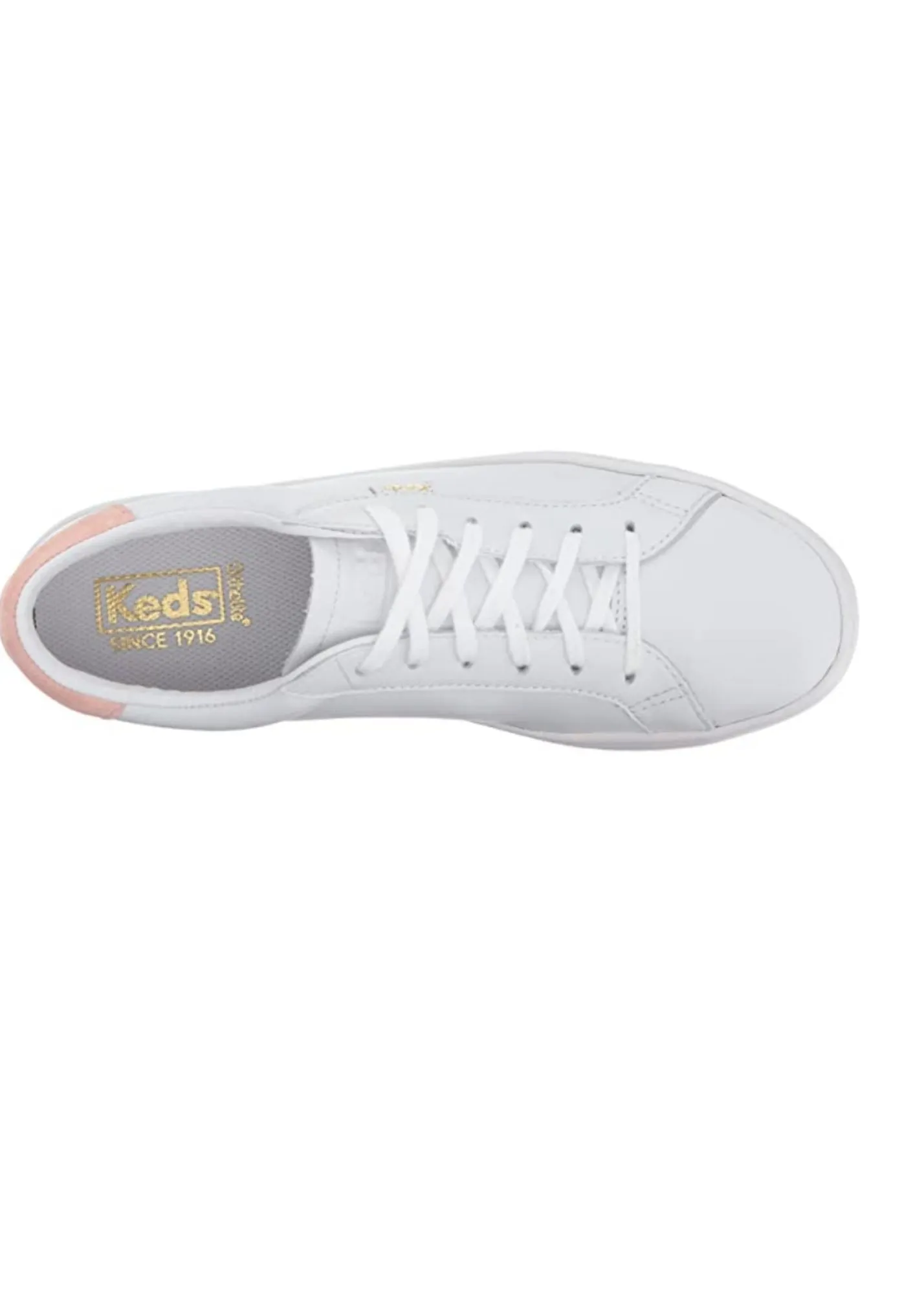 Keds White   Blush Leather Sneaker - FINAL SALE
