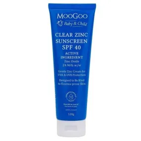 MooGoo Baby & Child Clear Zinc Sunscreen SPF 40 120g
