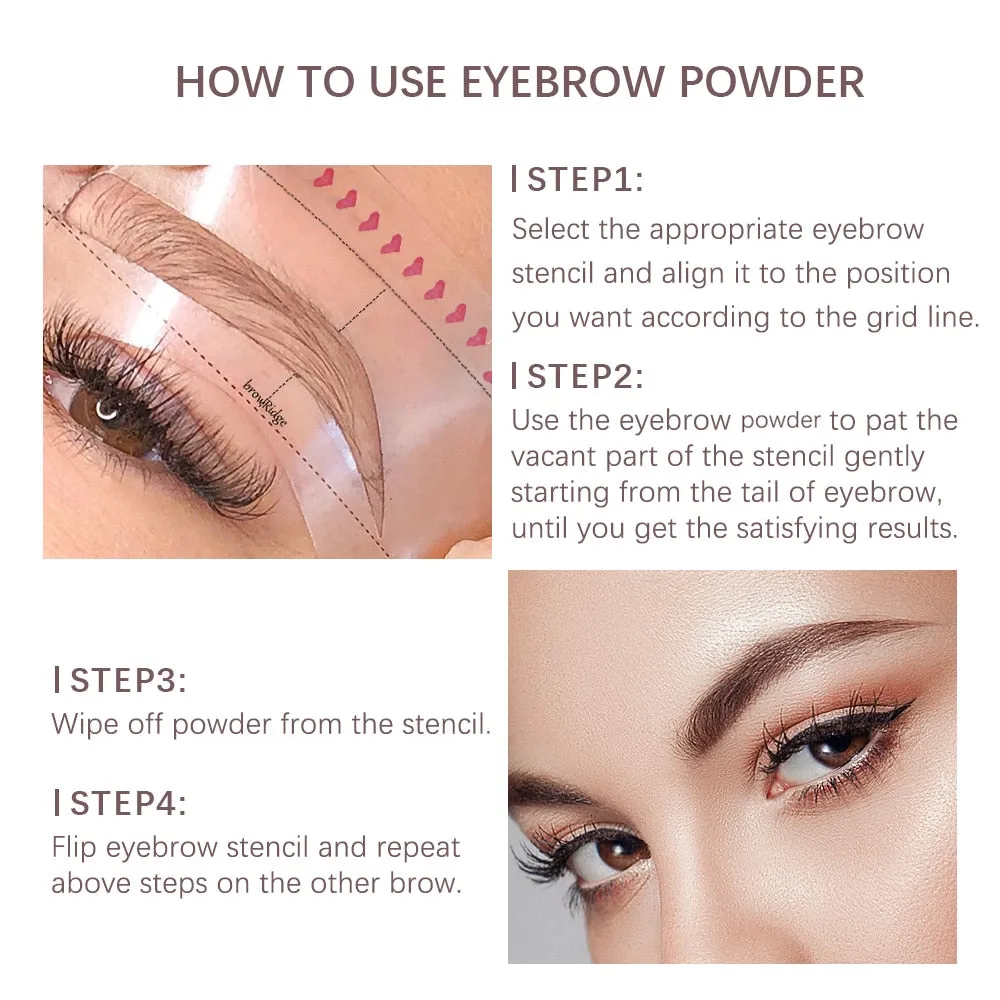 New Eyebrow Stamp Shaping Makeup Waterproof Brow Powder for Eyebrow, 6 Colors