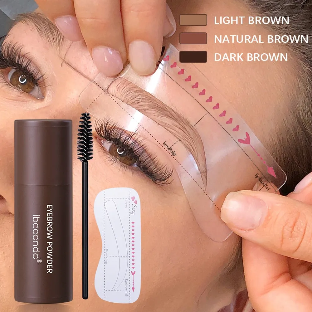 New Eyebrow Stamp Shaping Makeup Waterproof Brow Powder for Eyebrow, 6 Colors