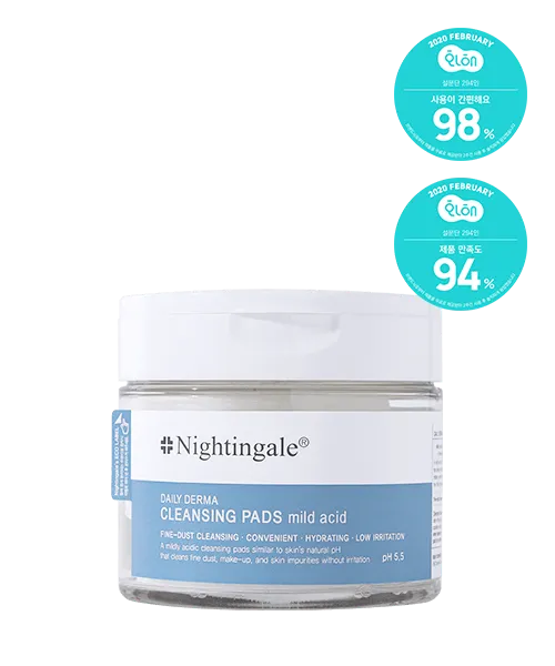 Nightingale Daily Derma Cleansing Pads mild acid 270ml 70ea