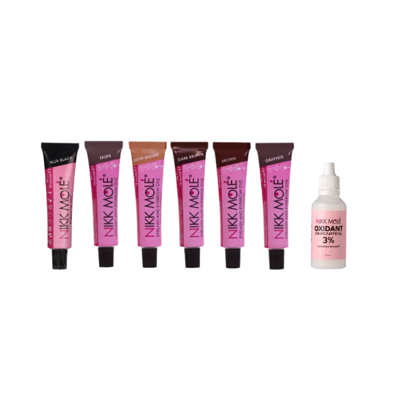 NIKK MOLÉ - Permanent dye for eyelashes and brows (6 colours   Oxidant)