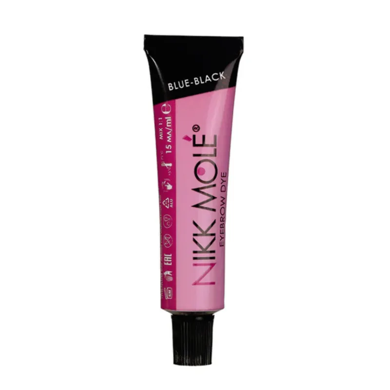 Nikk Mole Permanent Dye For Eyelashes & Brows - Blue Black 15ml
