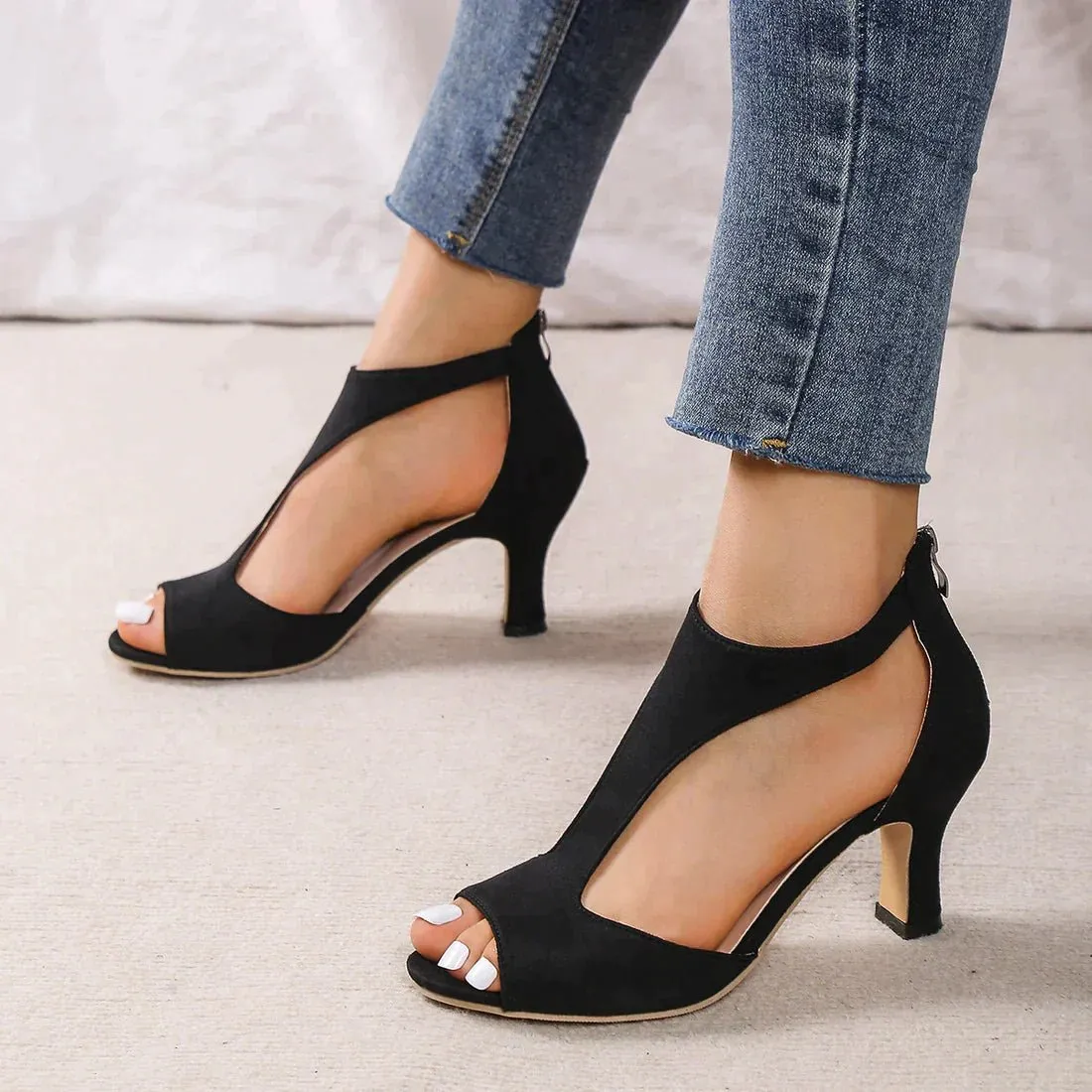 Peep-Toe Cutout Heels