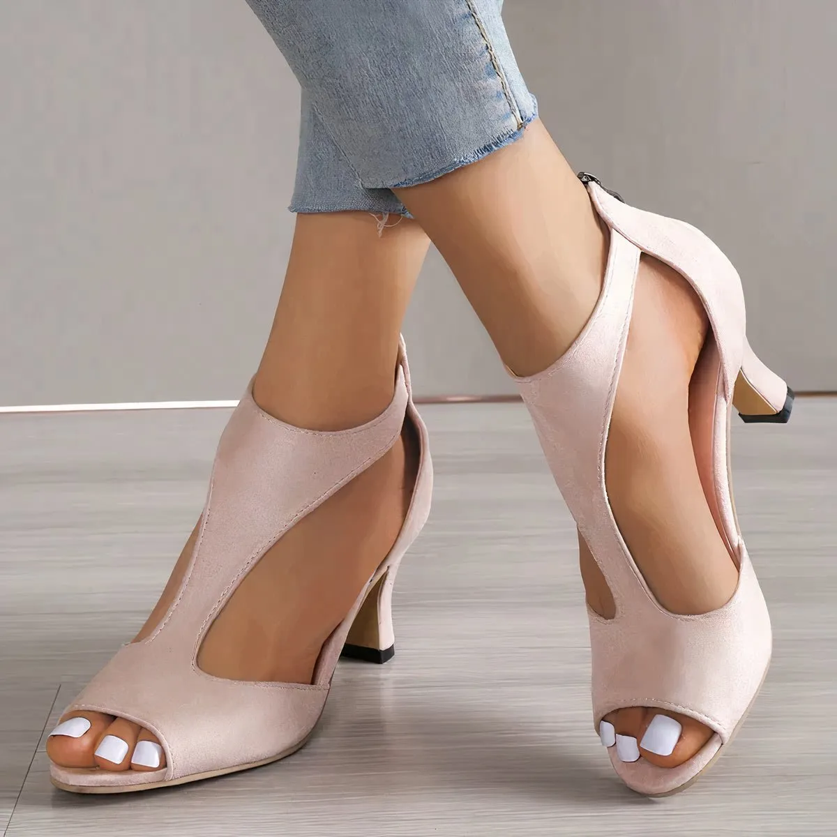 Peep-Toe Cutout Heels