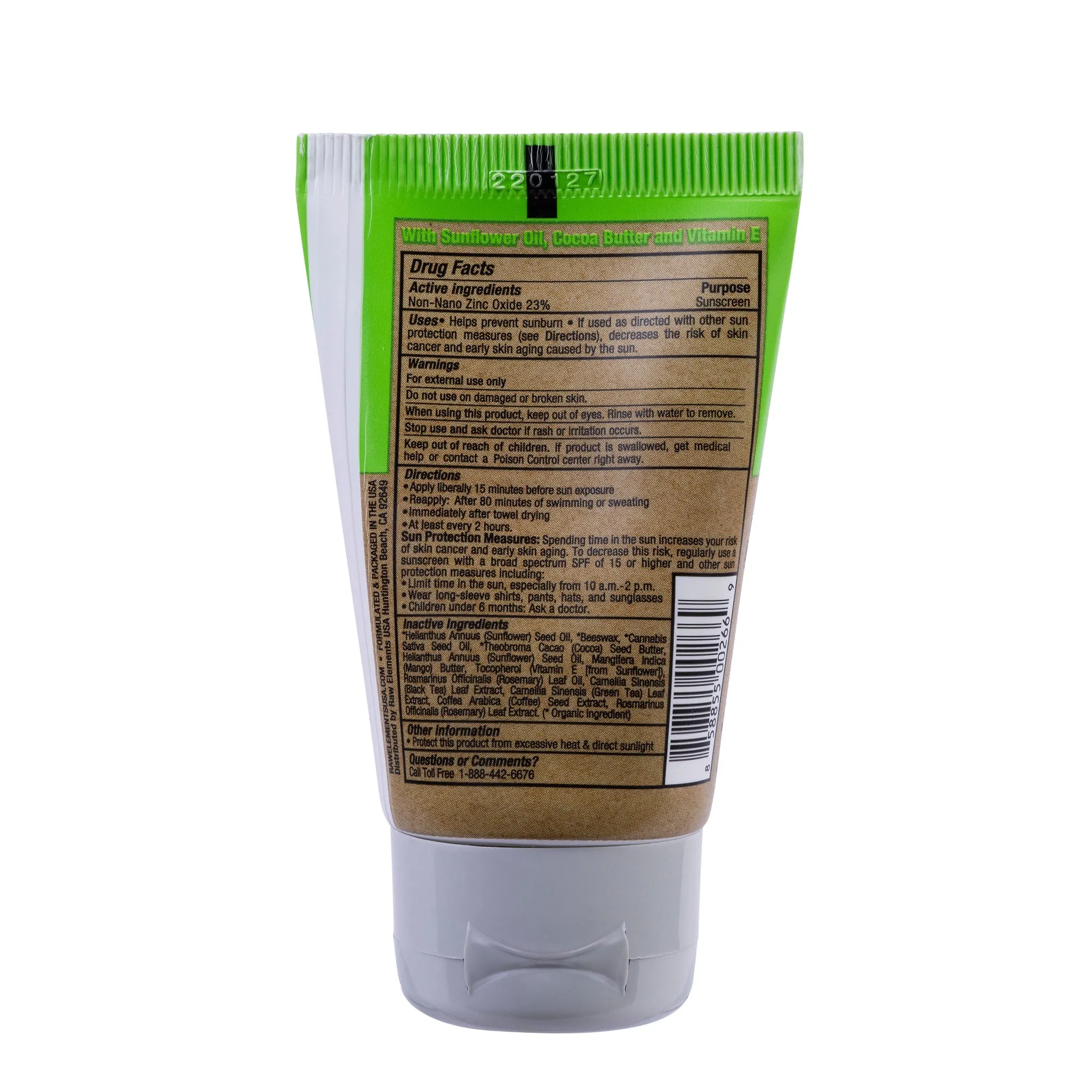 RAW ELEMENTS TRAVEL SIZE NATURAL SUNSCREEN SPF 30 