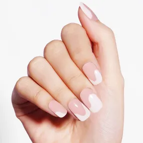 Soft Blush Wave French Tip Semi Cured Gel Nail Strips | Milk Swirls - 2472