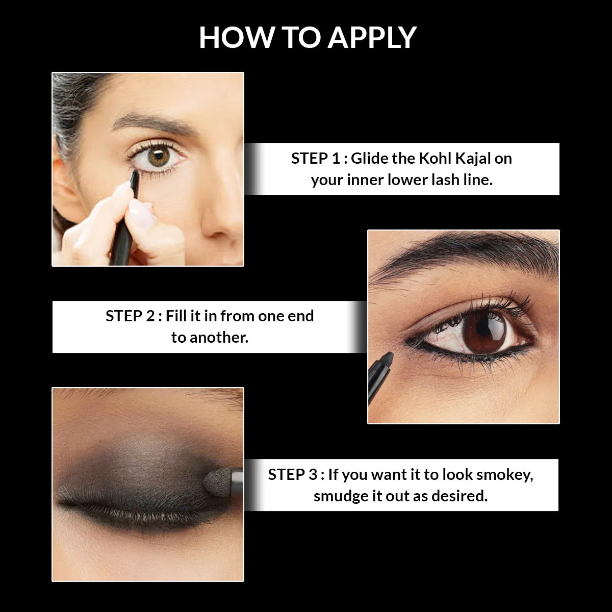 Stars Cosmetics Waterproof Smudge-proof Long stay Kajal Pencil (Black) 0.3g